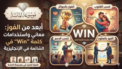 صورة تعبيرية لمنصة تتويج وعقد عمل وشعار قلب لتوضيح معاني كلمة Win المختلفة مع اسم موسوعة الماسة".