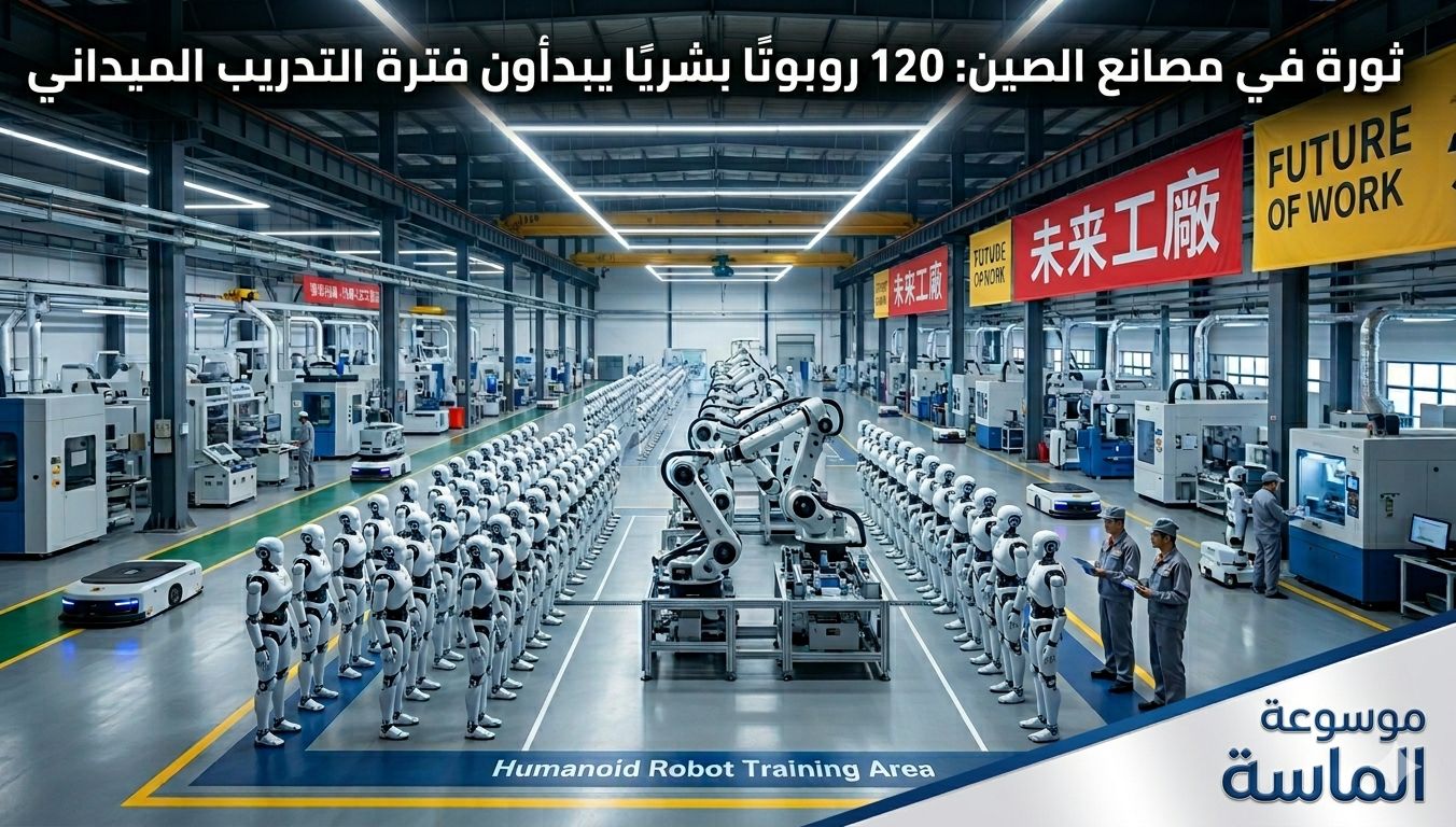 120 روبوتًا بشريًا يبدأون فترة التدريب في مصنع بالصين - موسوعة الماسة