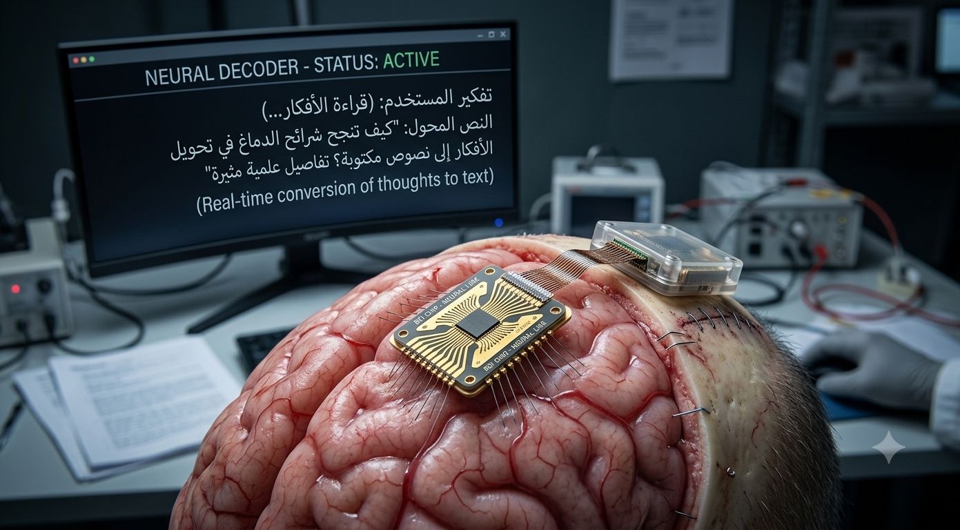 تحويل الأفكار إلى نصوص مكتوبة عبر شرائح الدماغ.