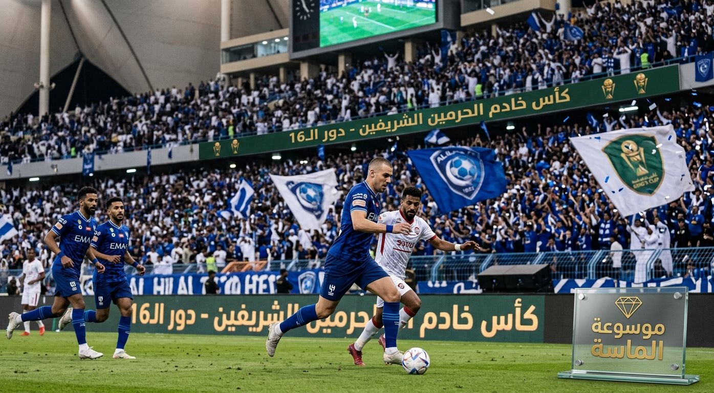 مباراة الهلال والرائد في كأس خادم الحرمين الشريفين وتأهل الهلال إلى دور الـ16 - موسوعة الماسة